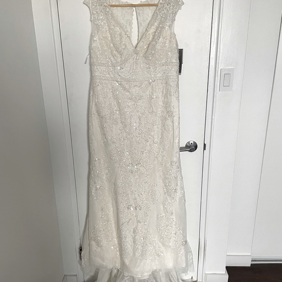Never Worn, Unaltered, Beaded/Lace Wedding Dress - Picture 1 of 6